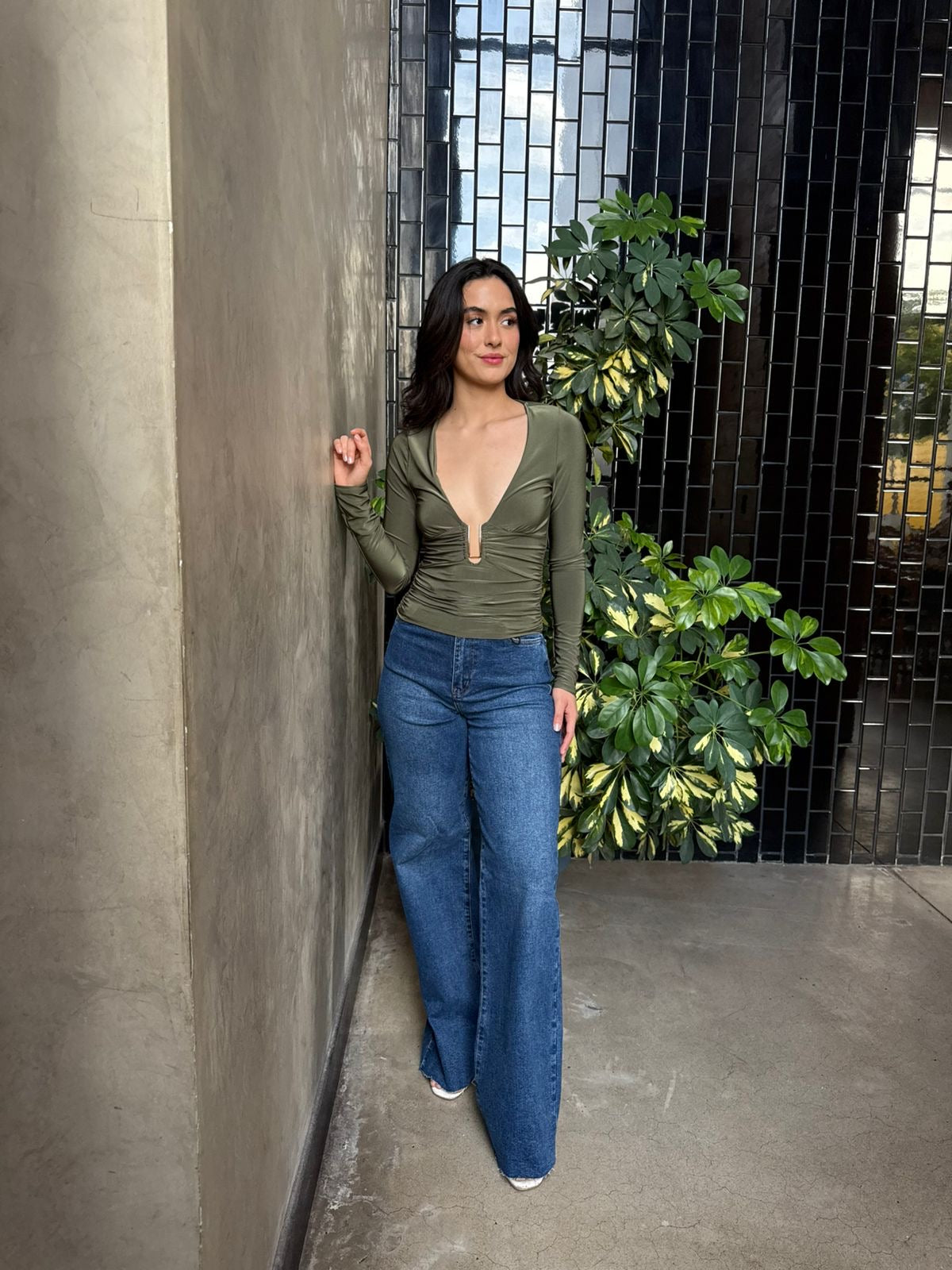 Blusa Manga Larga Escote