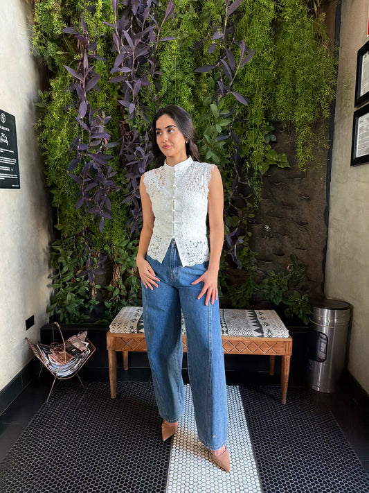 Blusa Encaje Blanco