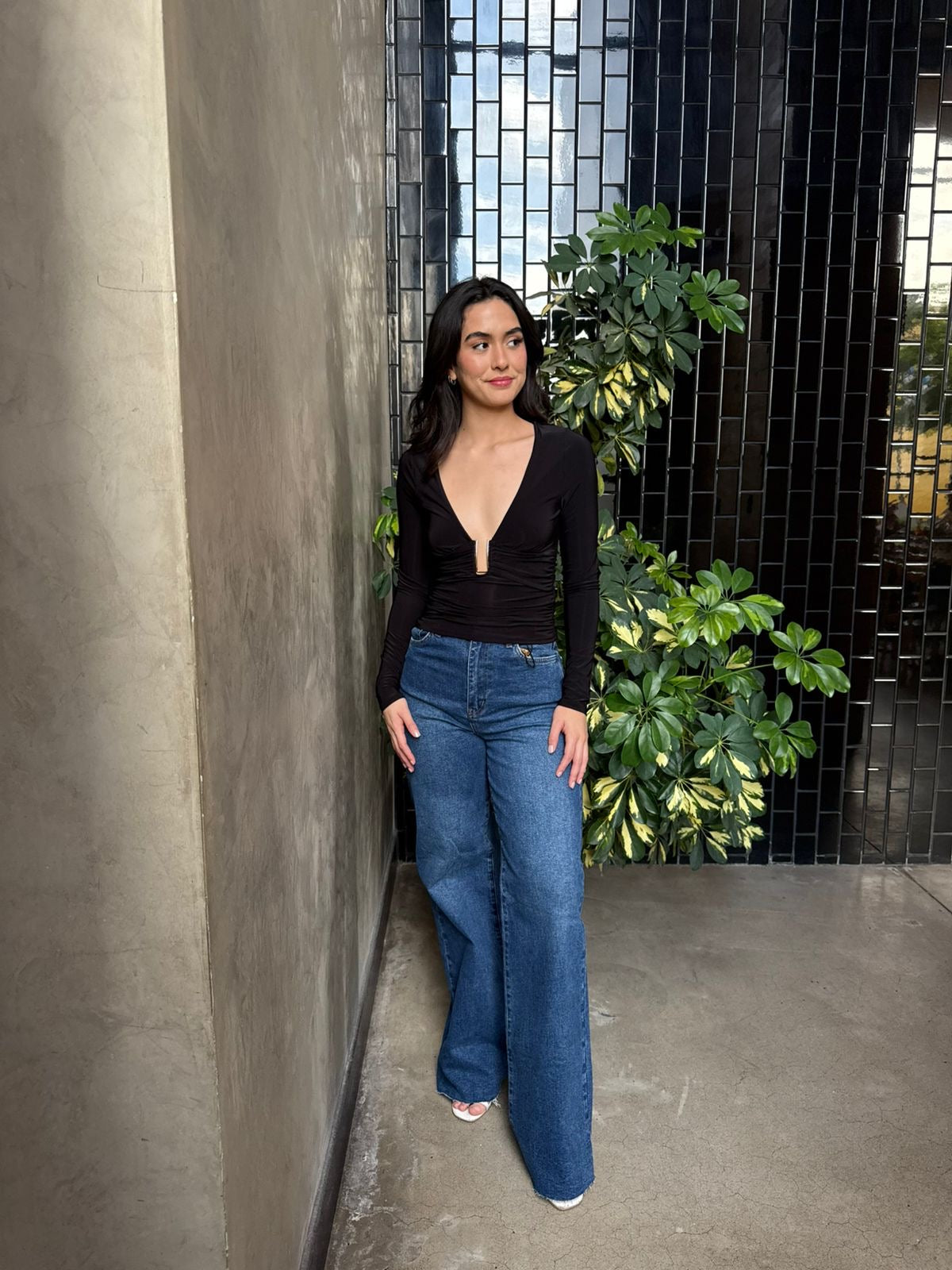 Blusa Manga Larga Escote