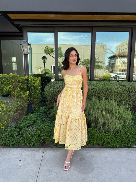 Vestido Encaje Amarillo