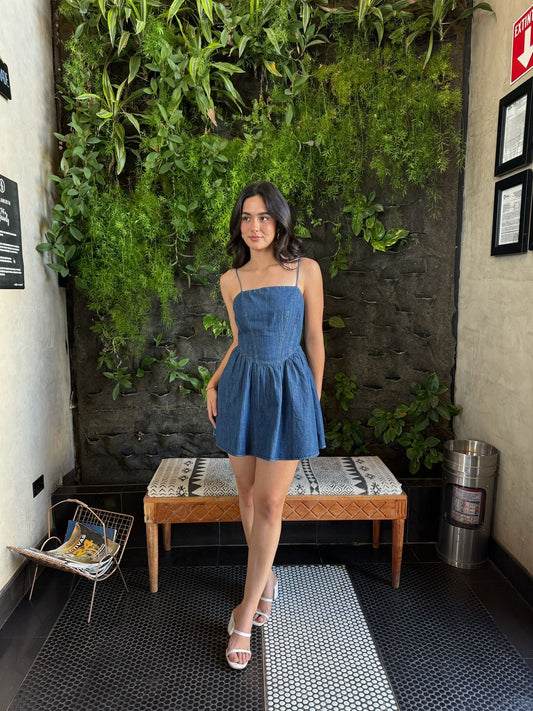 Vestido Denim bombacho
