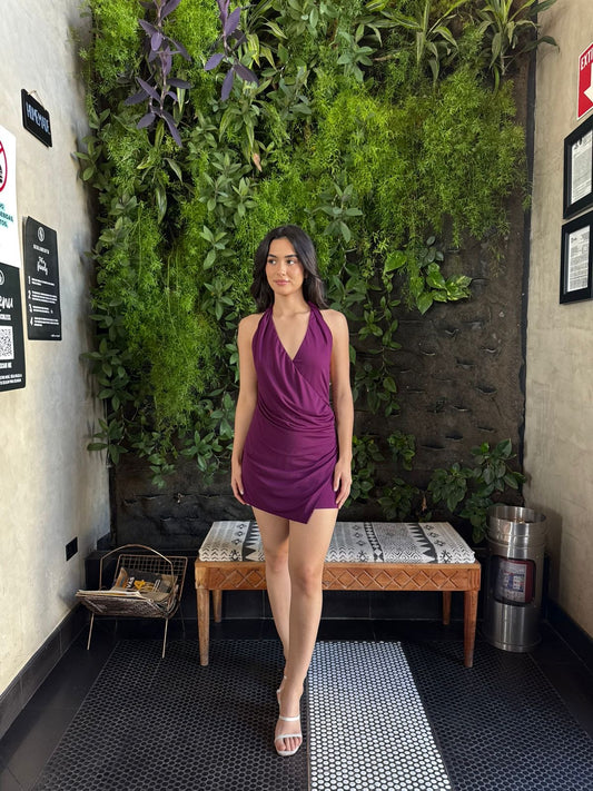 Vestido Halter Cruzado