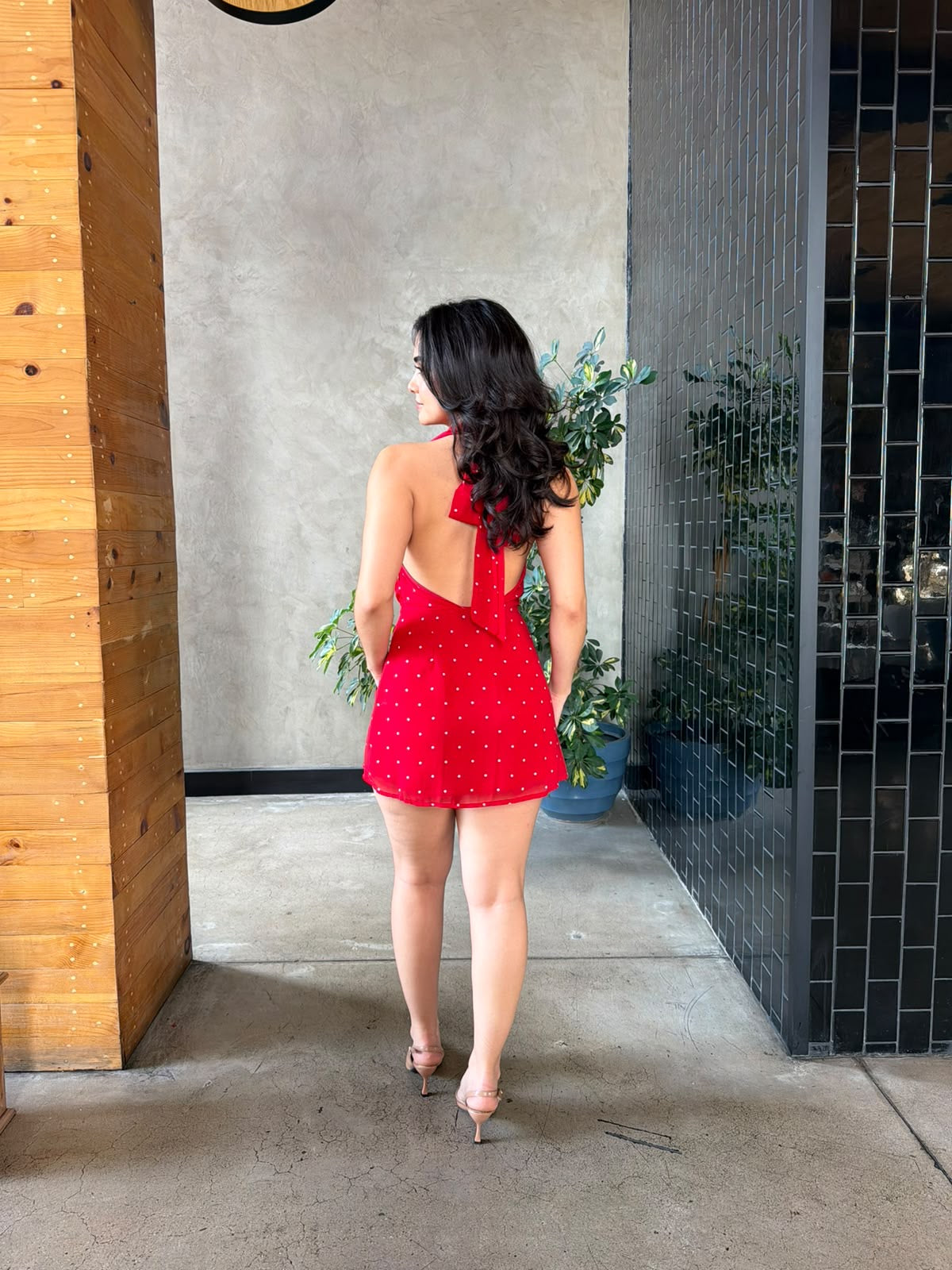 Vestido Halter Dots - Rojo