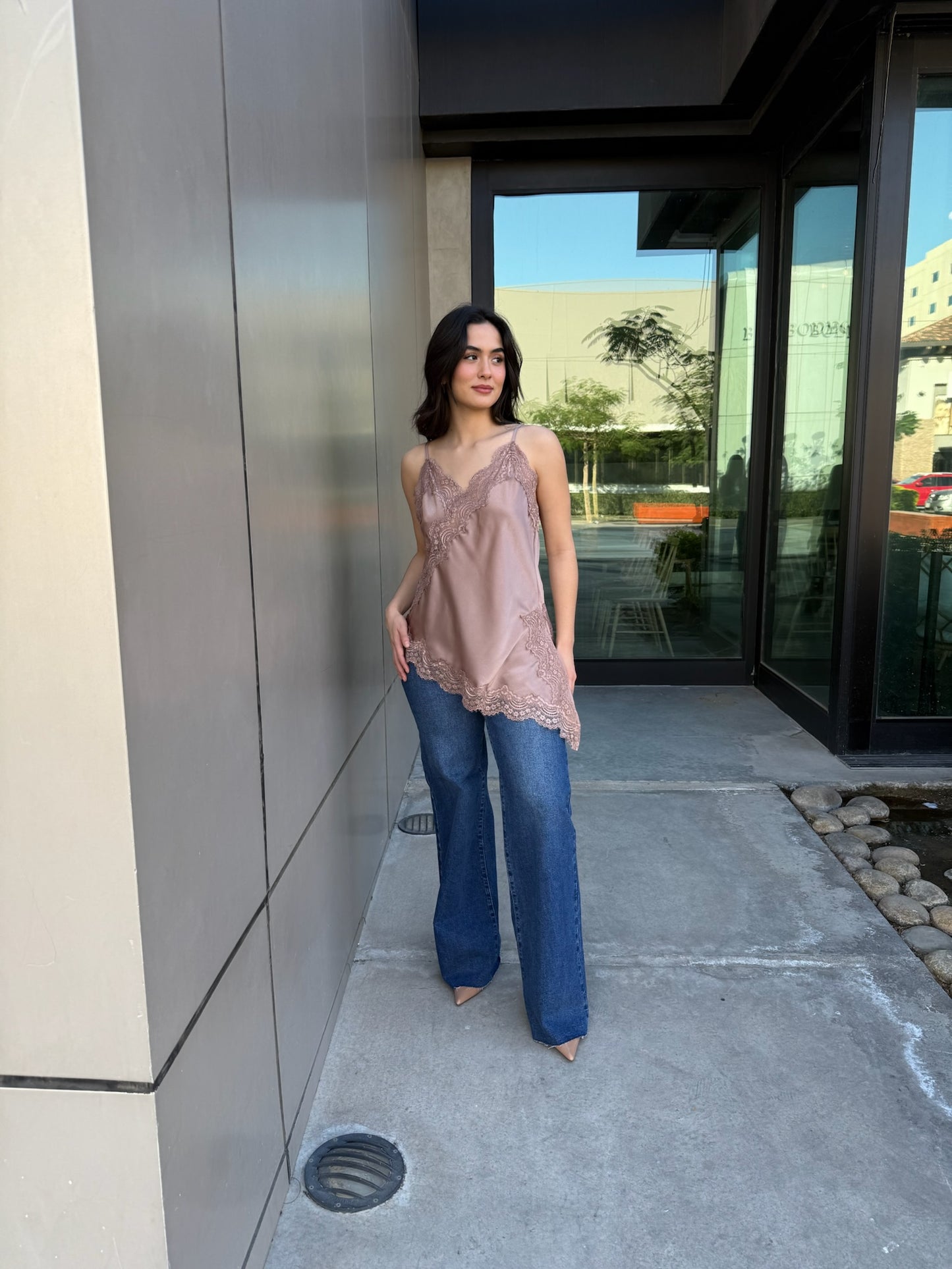 Blusa Larga Asimétrica Satinada