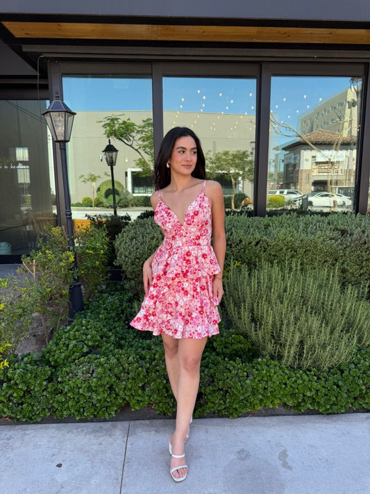 Vestido Flores Pink