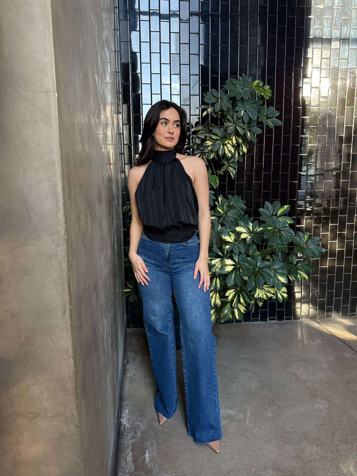 Blusa Halter Bombacha Rayas