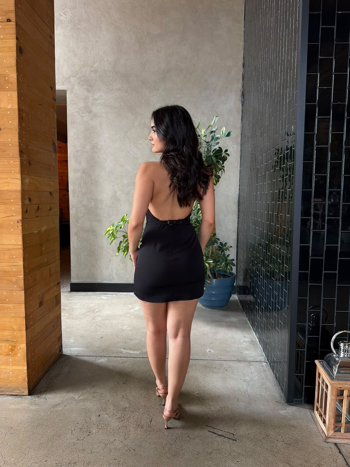 Vestido Halter Formal - Negro