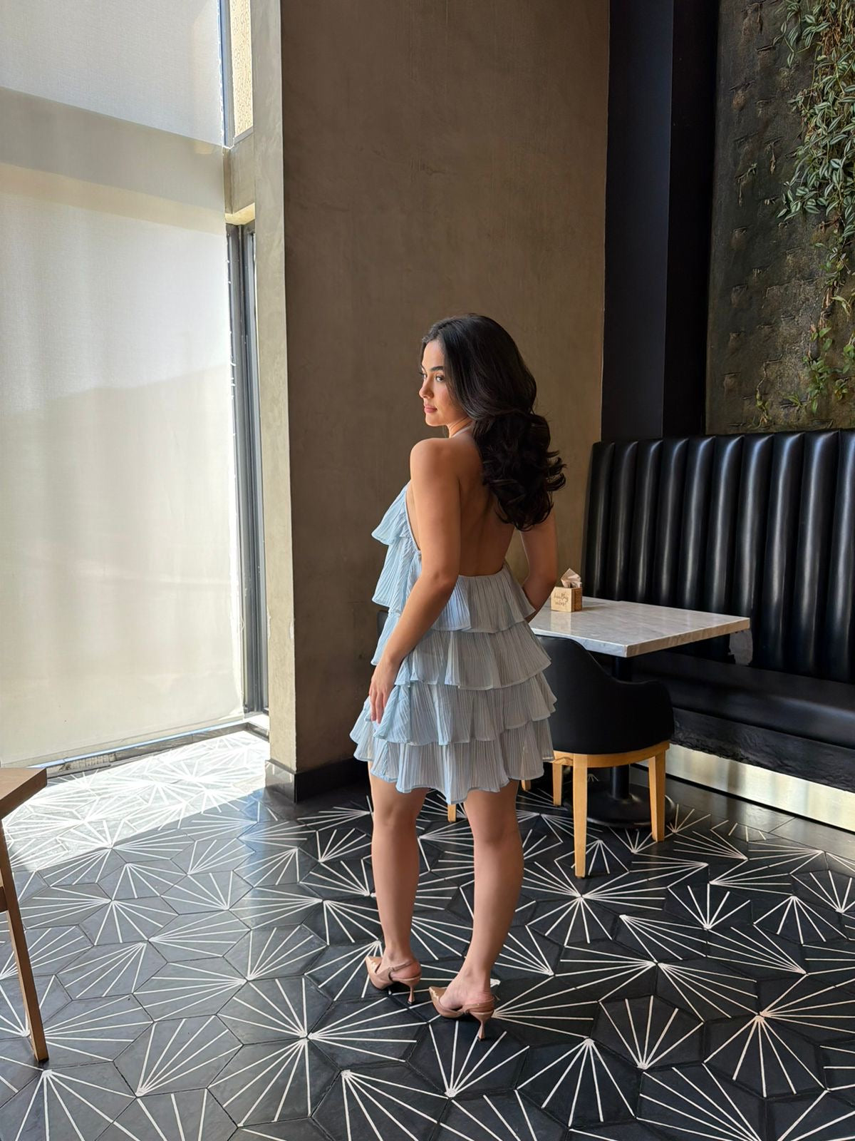 Vestido Halter Olanes - Azul