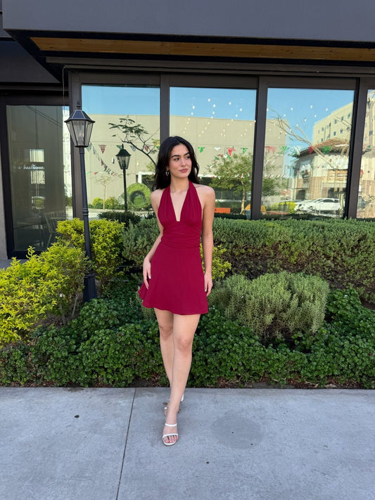 Vestido Halter doble Moño
