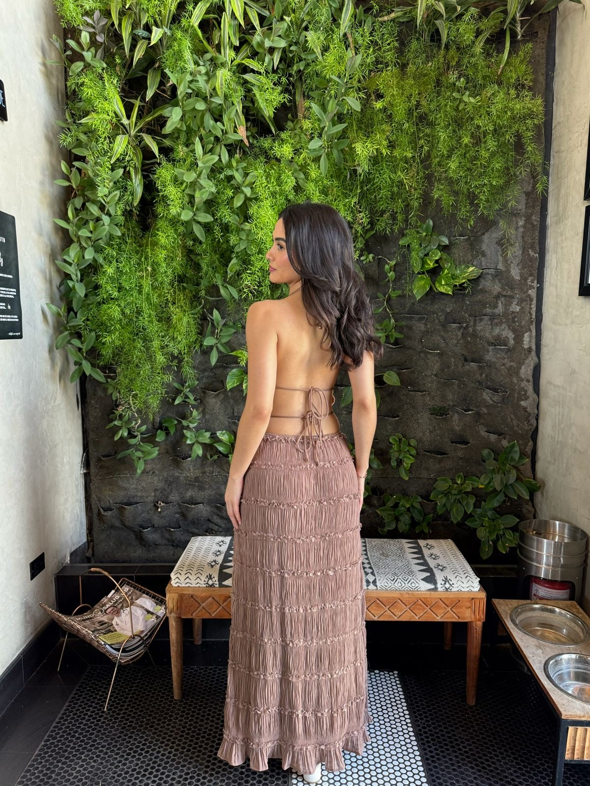 Conjunto Corrugado Escote Espalda