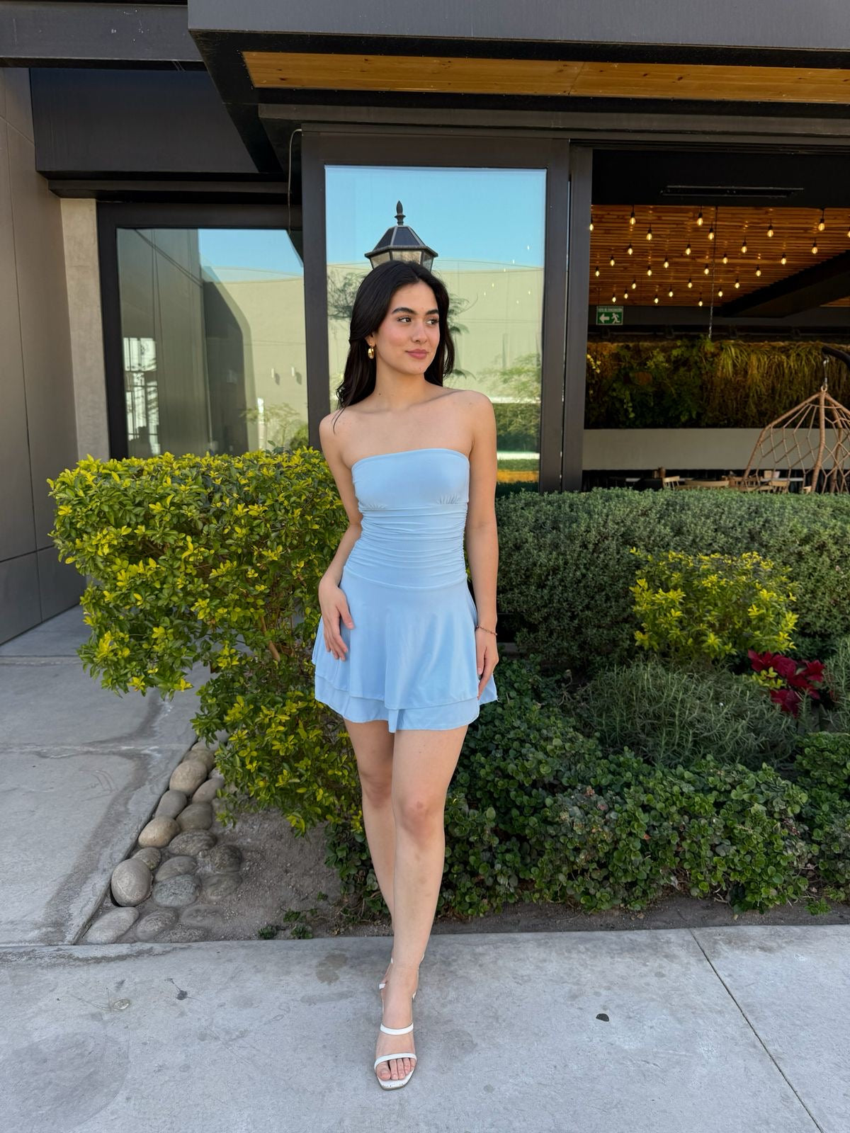 Vestido Corrugado Strapless
