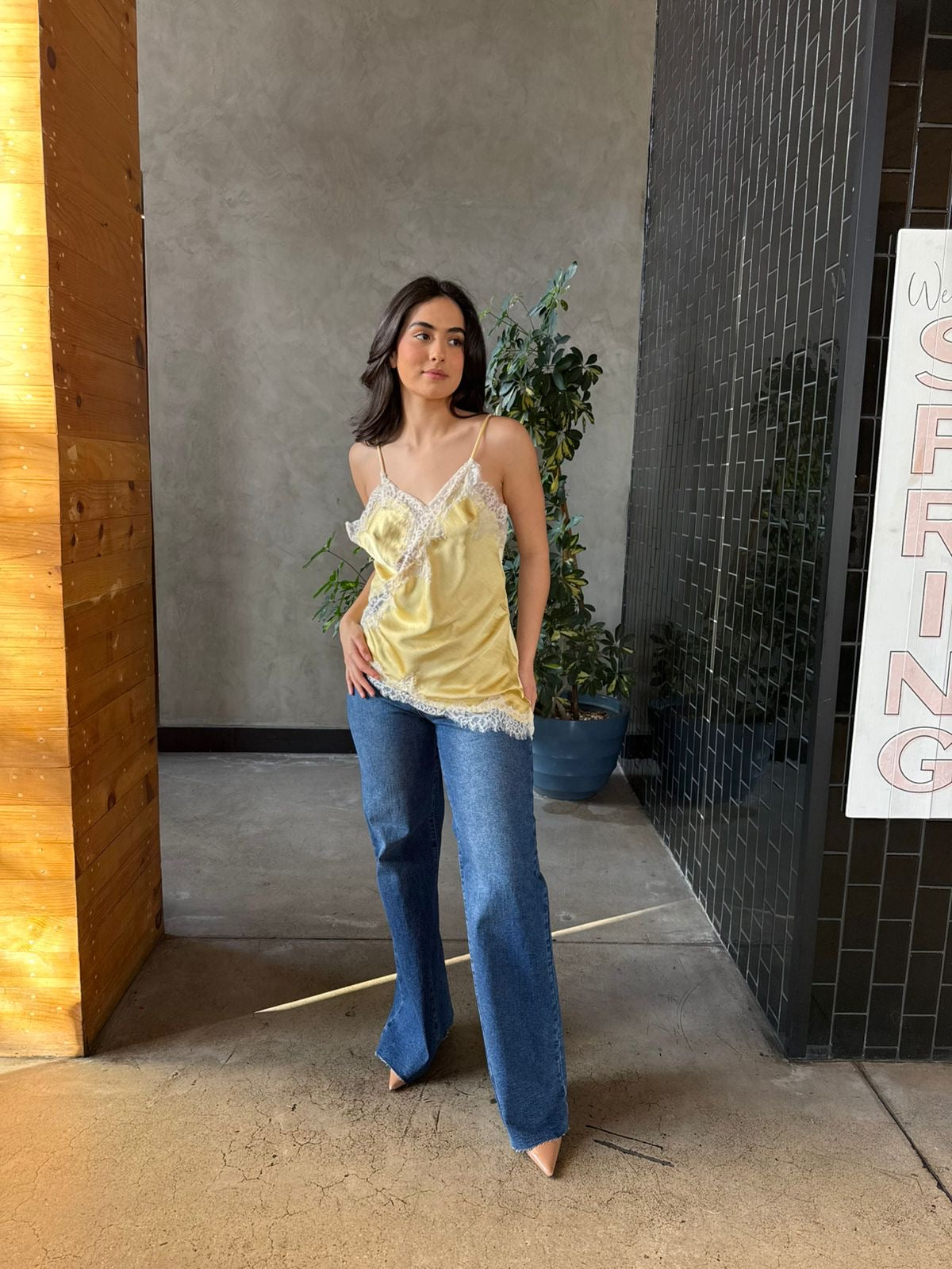 Blusa tirantes Satin Encaje