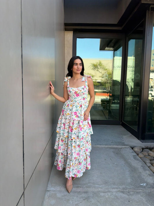 Vestido Flores & Olanes Blanco