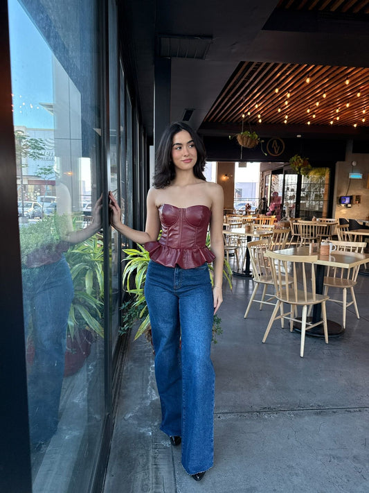 Top Strapless Vinipiel Olan