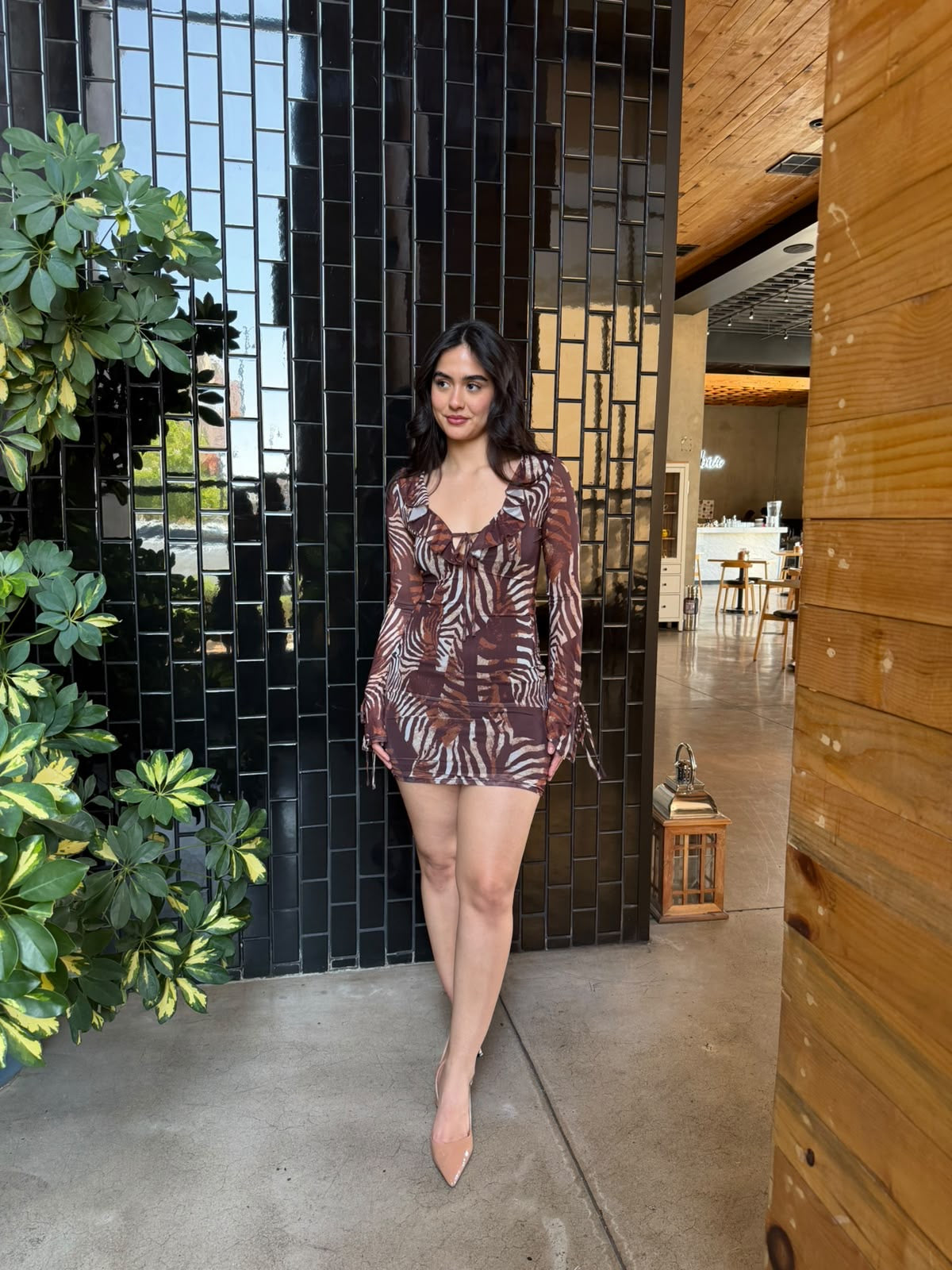 Vestido AnimalPrint Manga Larga