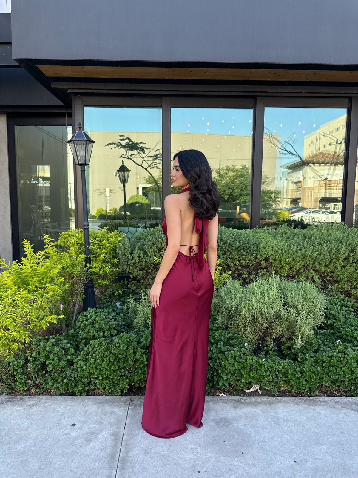 Vestido Halter Satin Largo