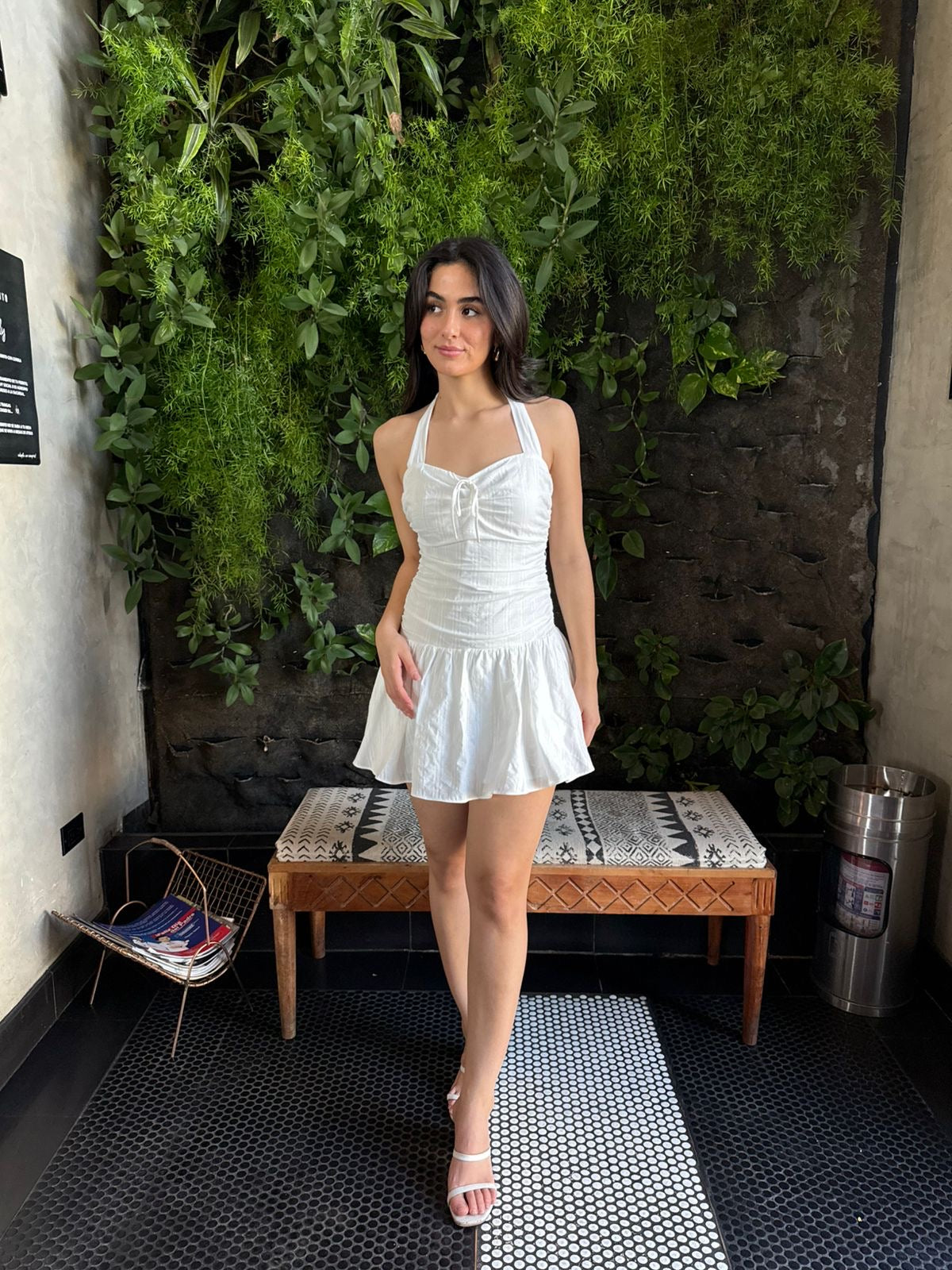 Vestido Corrugado Halter