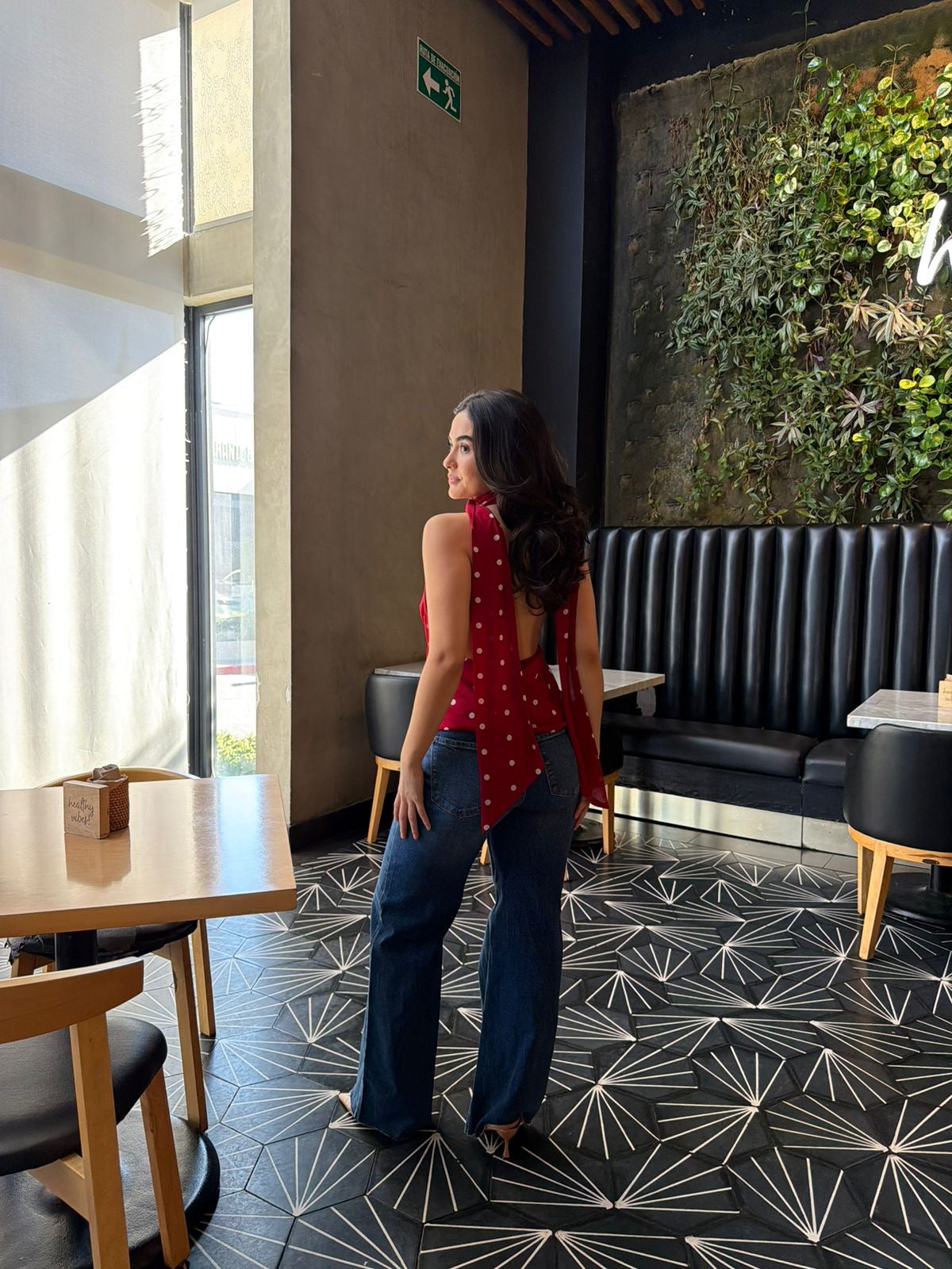 Blusa Dots con Mascada - Rojo