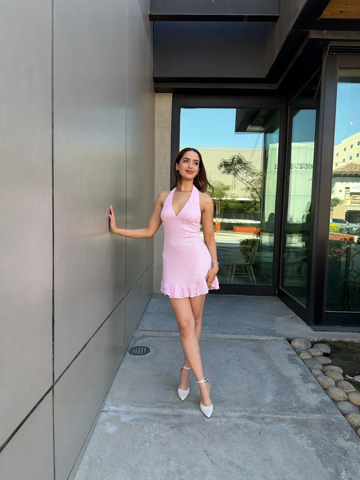Vestido Halter Lentejuela