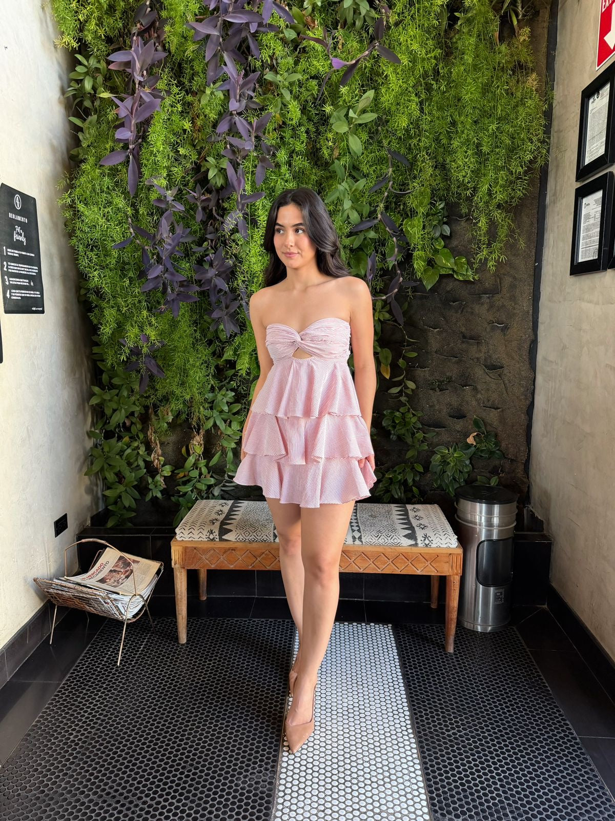 Vestido Strapless Olanes y Rayas