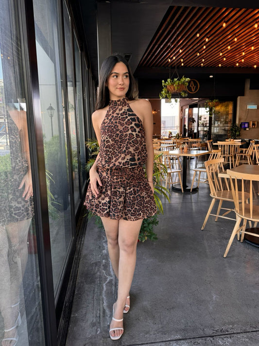 Vestido Halter AnimalPrint