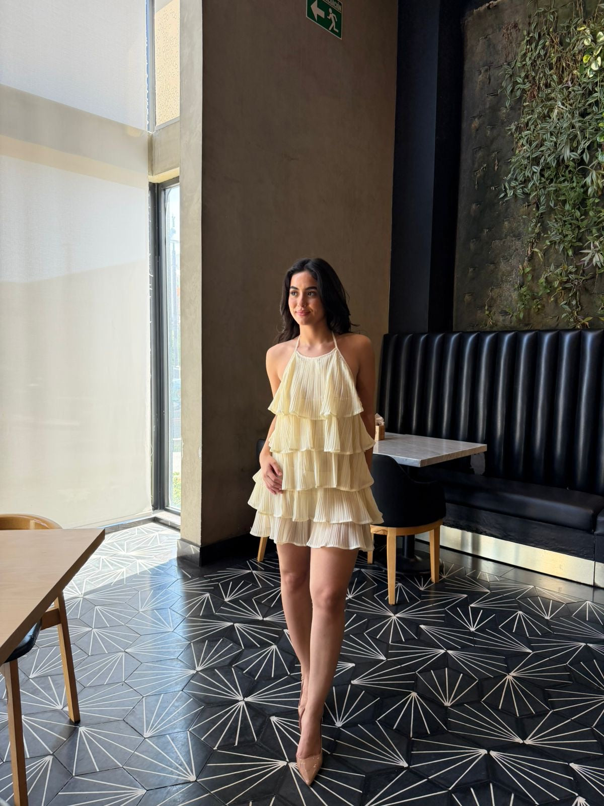 Vestido Halter Olanes - Amarillo