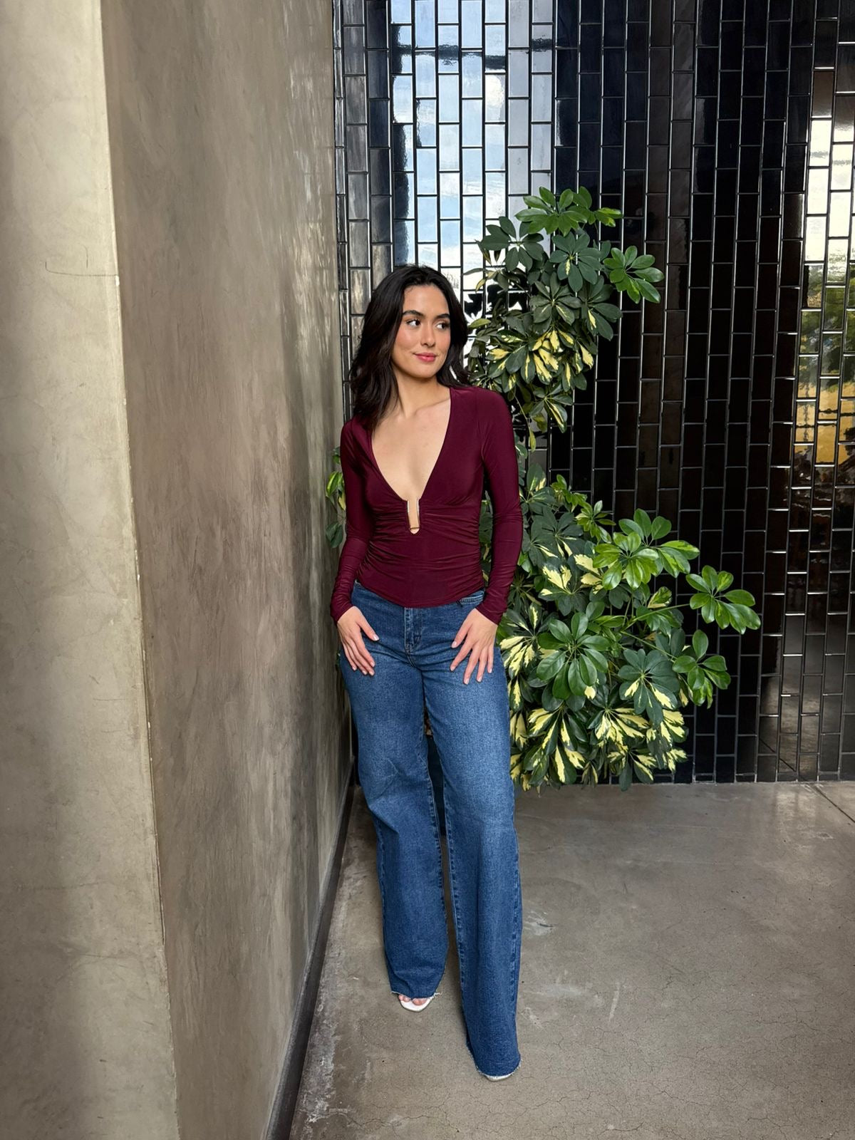 Blusa Manga Larga Escote