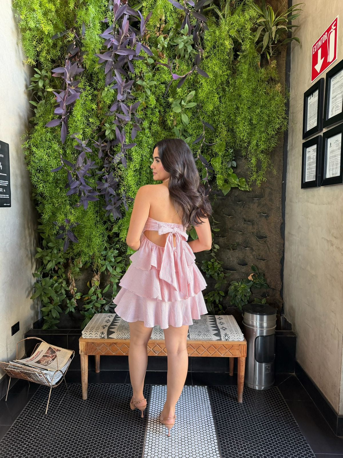 Vestido Strapless Olanes y Rayas