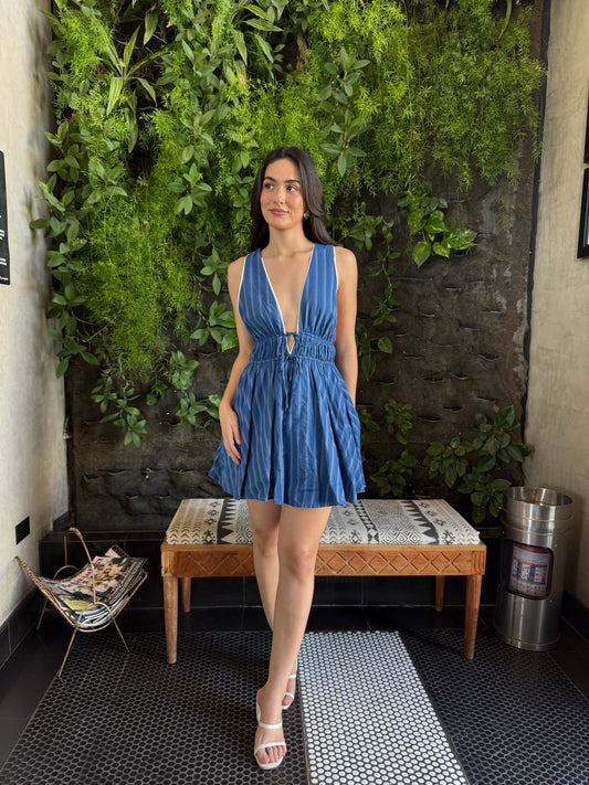 Vestido Rayas Escote