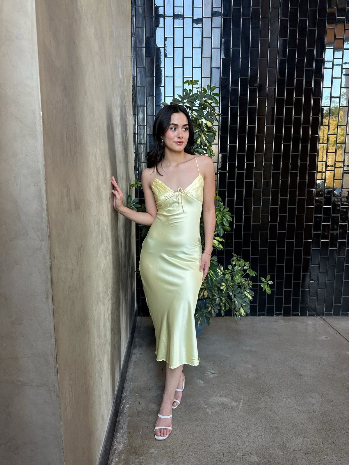 Vestido Satin Midi