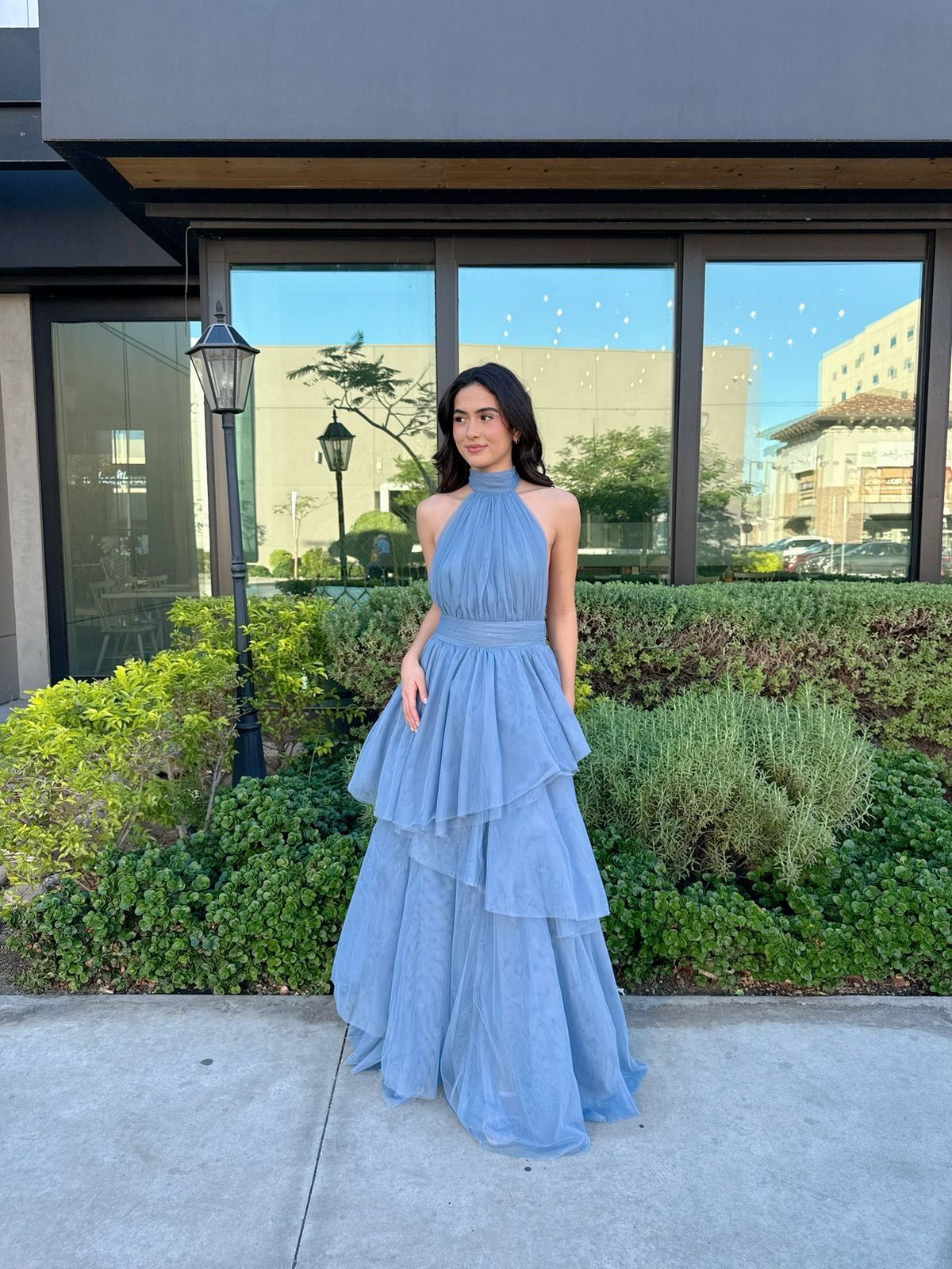 Vestido Halter Olanes de Tule