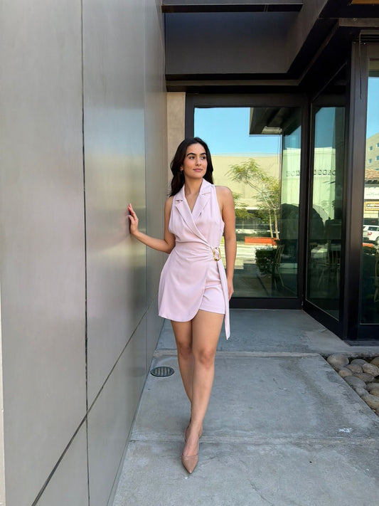 Vestido Tipo Blazer con Argolla - Rosa