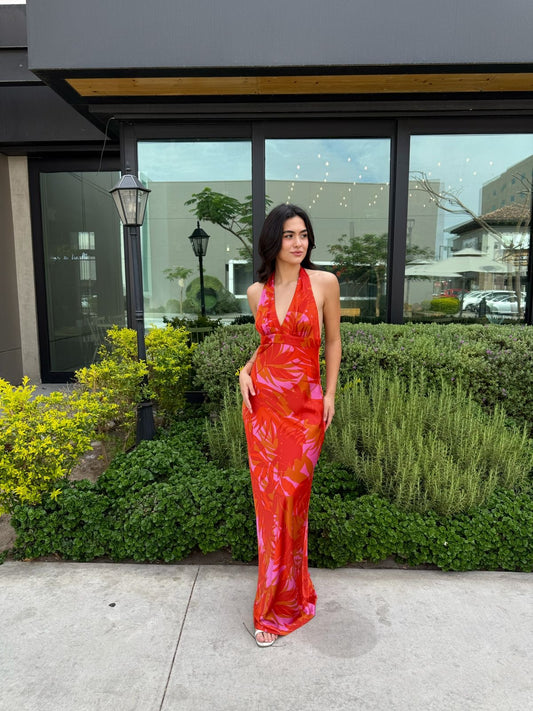 Vestido Halter Estampado