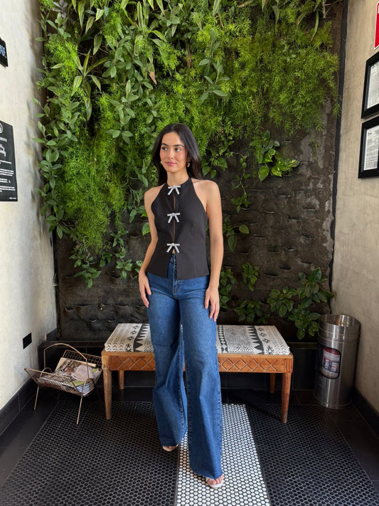Blusa Halter Moños