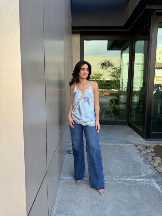 Blusa Tirantes Satin Encaje