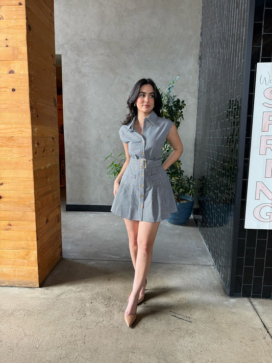 Vestido Cuadritos con Cinto