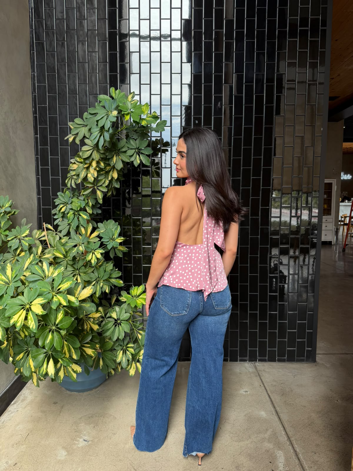 Blusa Halter Dots - Rosa