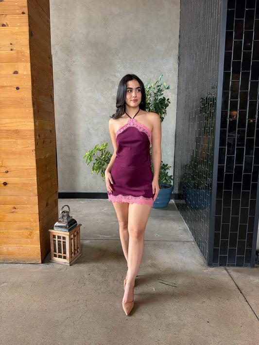 Conjunto Satinado con Encaje