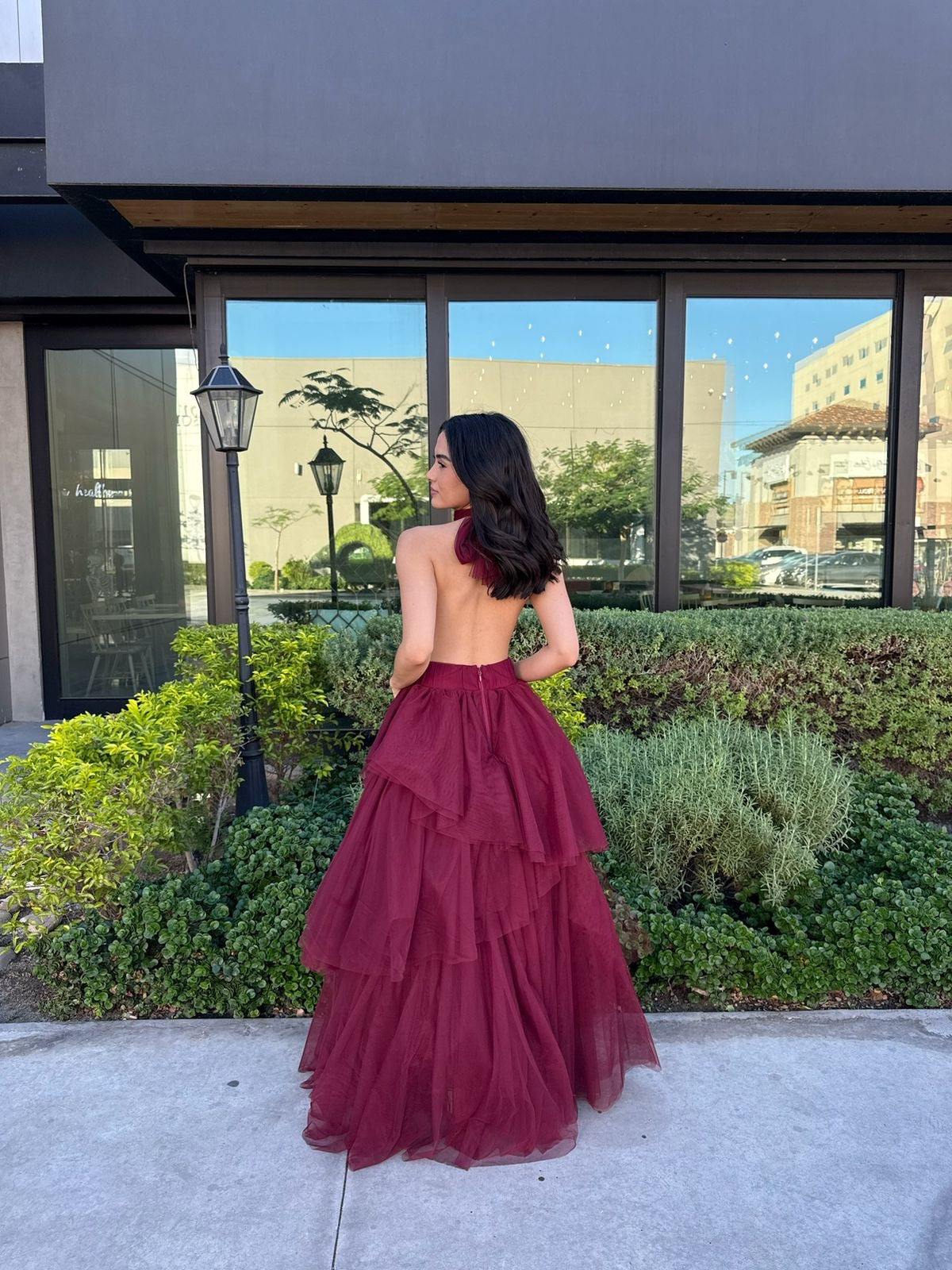 Vestido Halter Olanes de Tule