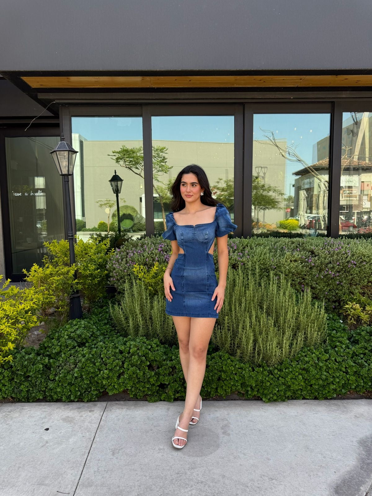 Vestido Denim Escote Espalda