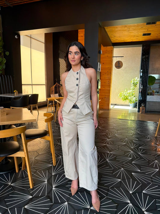 Conjunto con Cinto - Beige