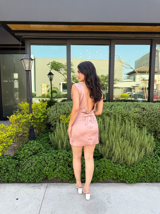 Vestido Satin Moño