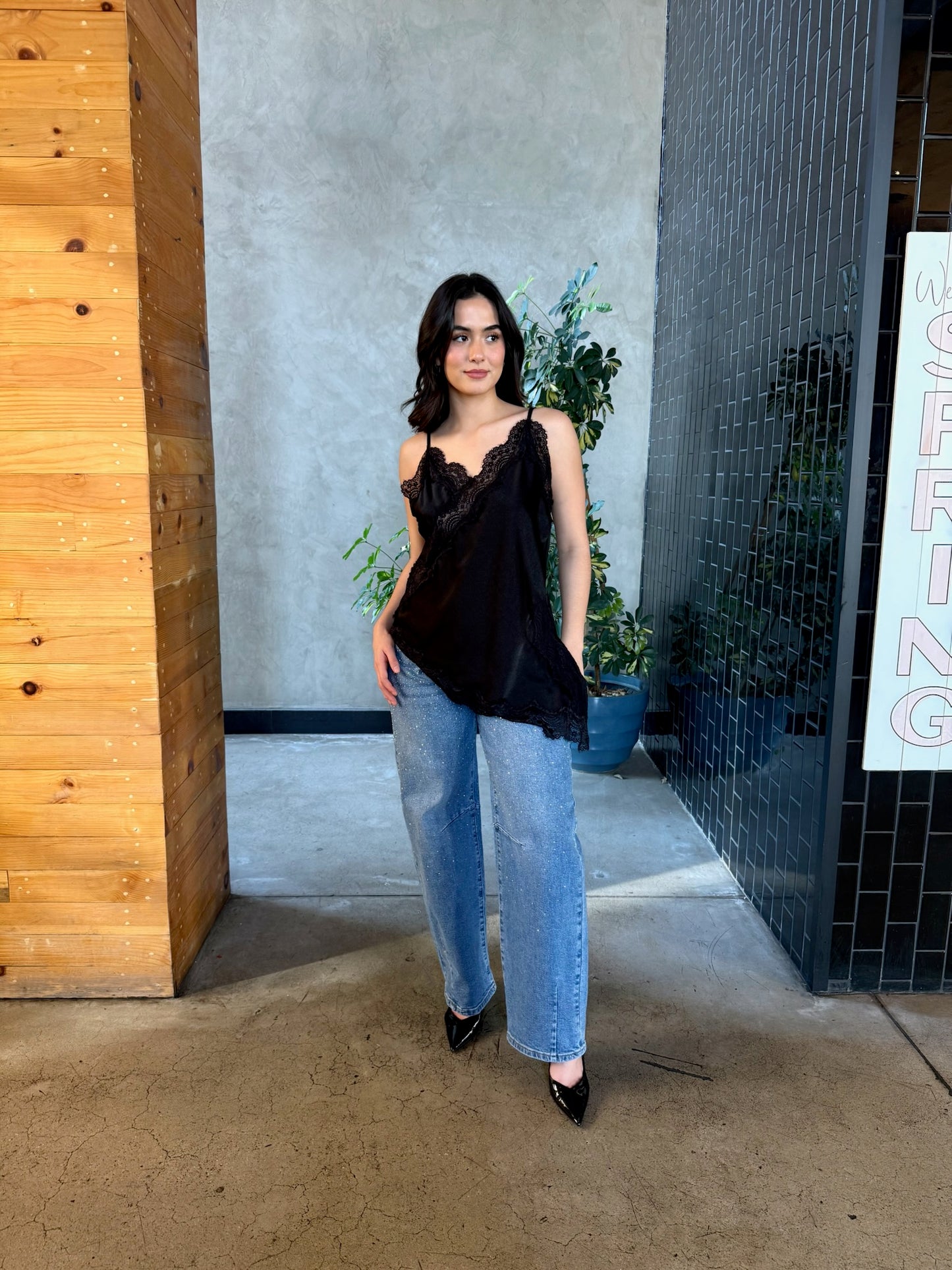 Blusa Larga Asimétrica Satinada