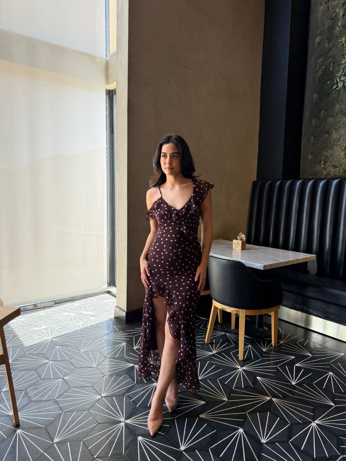 Vestido Midi Dots con Olanes