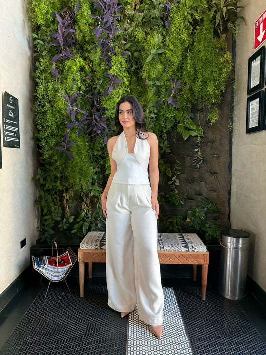 Conjunto Halter Crema