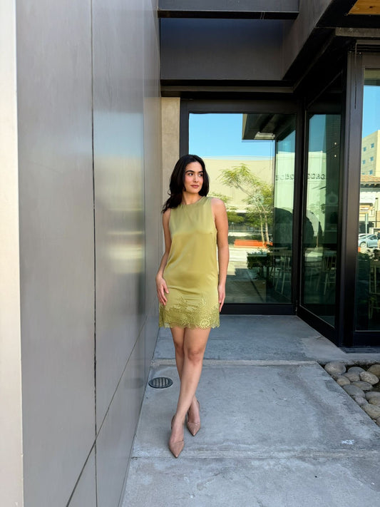 Vestido Bastilla de Encaje - Verde