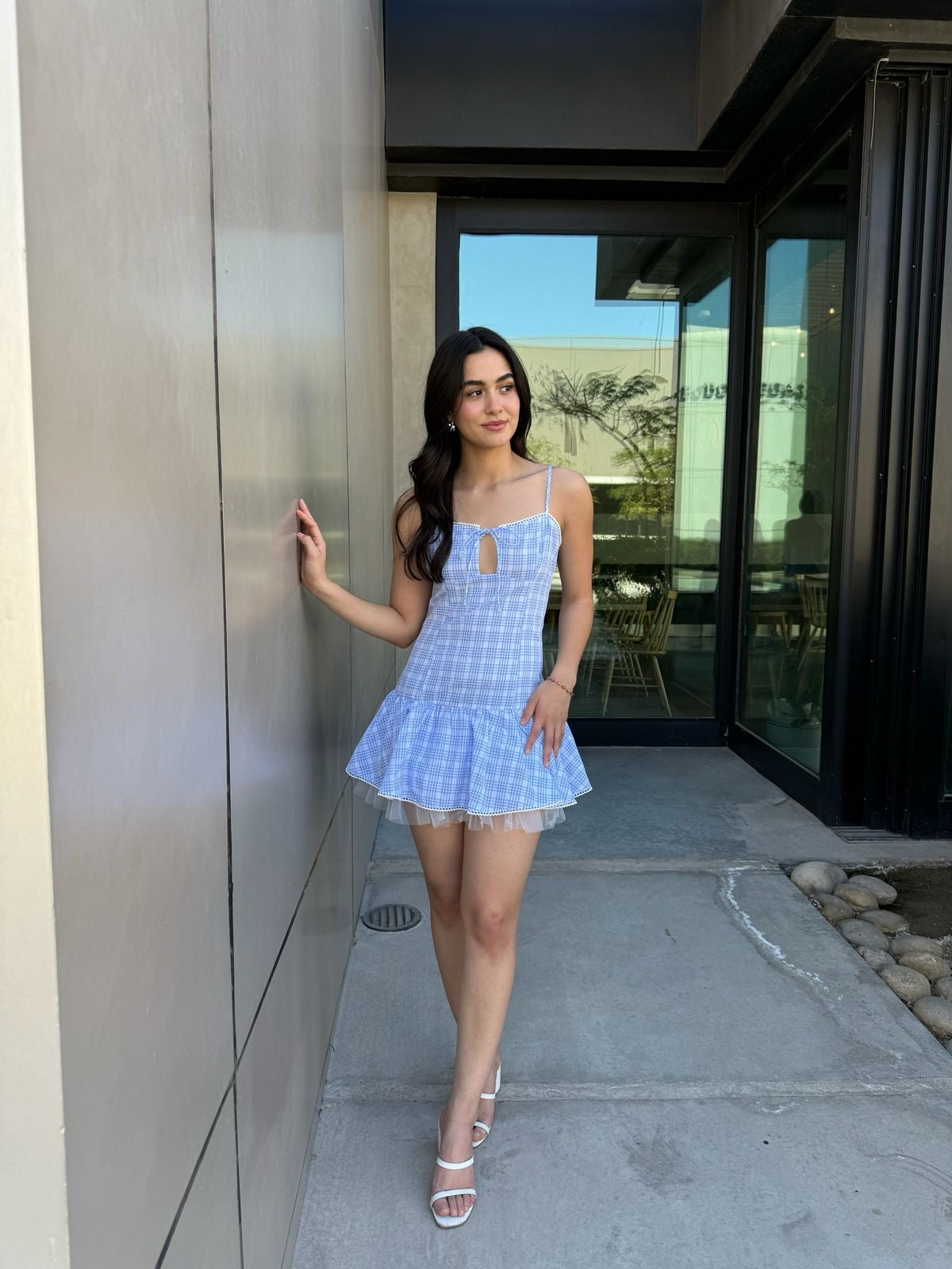 Vestido a Cuadros con crinolina